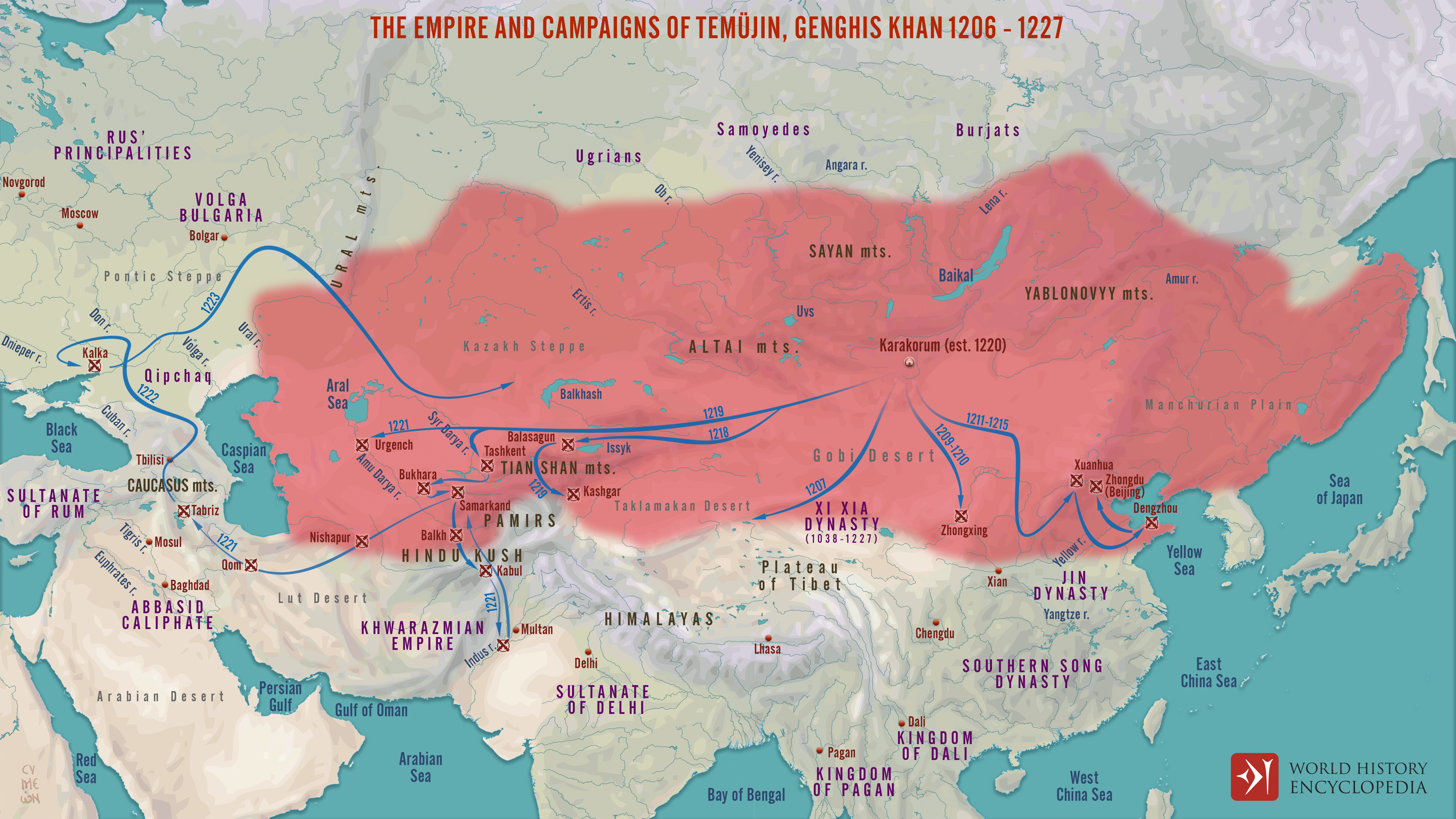 mapa_territorio_conquistado Quem foi Gengis Khan: História, Conquistas e Curiosidades